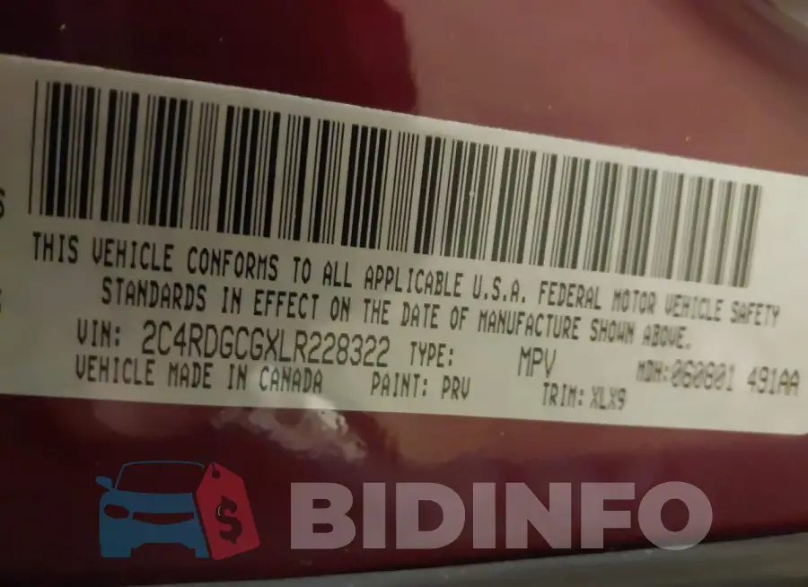2C4RDGCGXLR228322 Photo# 9