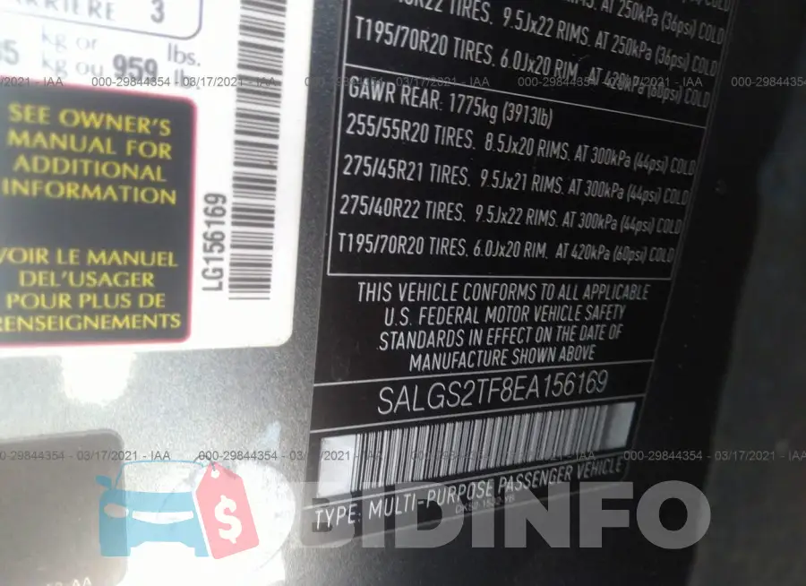 SALGS2TF8EA156169 Photo# 9