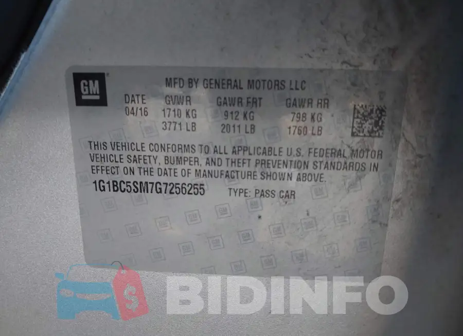 1G1BC5SM7G7256255 Photo# 9