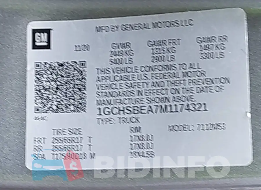 1GCHSBEA7M1174321 Photo# 9
