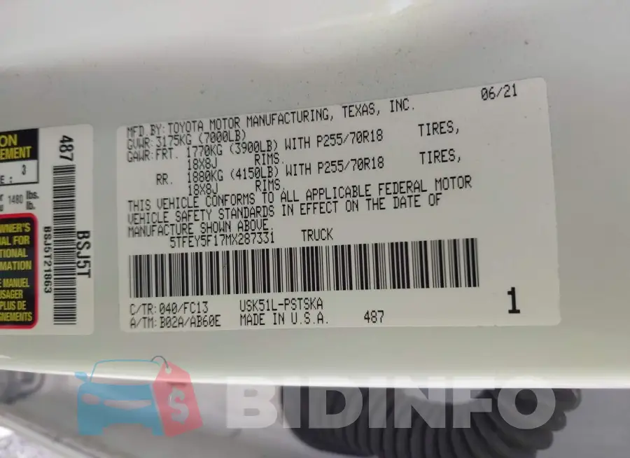 5TFEY5F17MX287331 Photo# 9