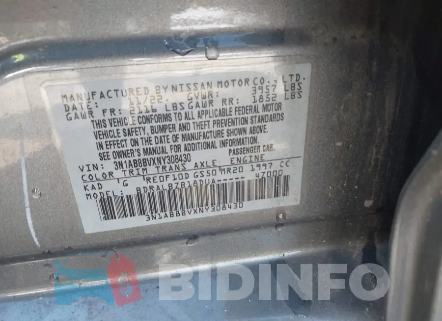 3N1AB8BVXNY308430 Photo# 9