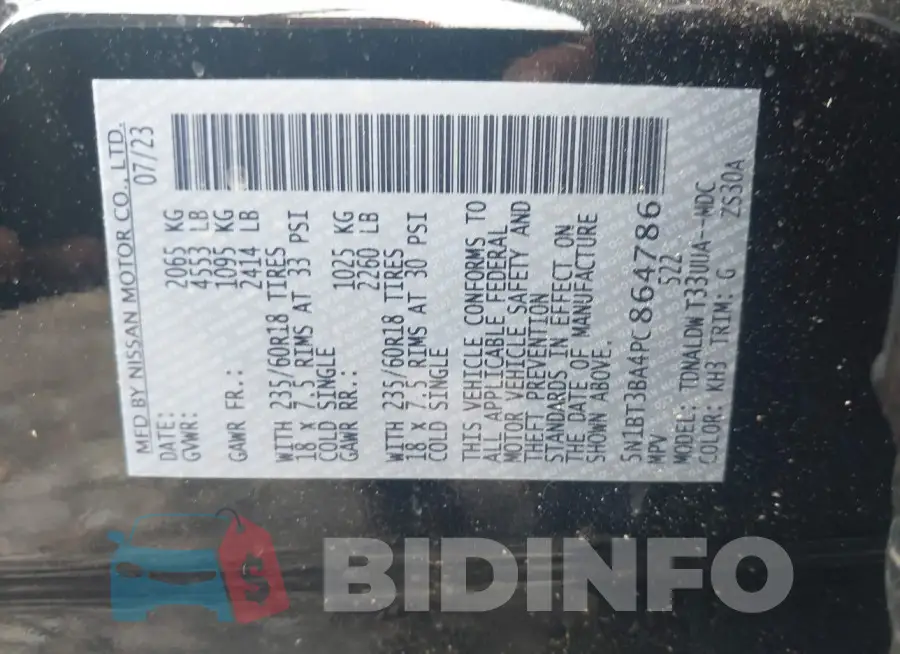 5N1BT3BA4PC864786 Photo# 9