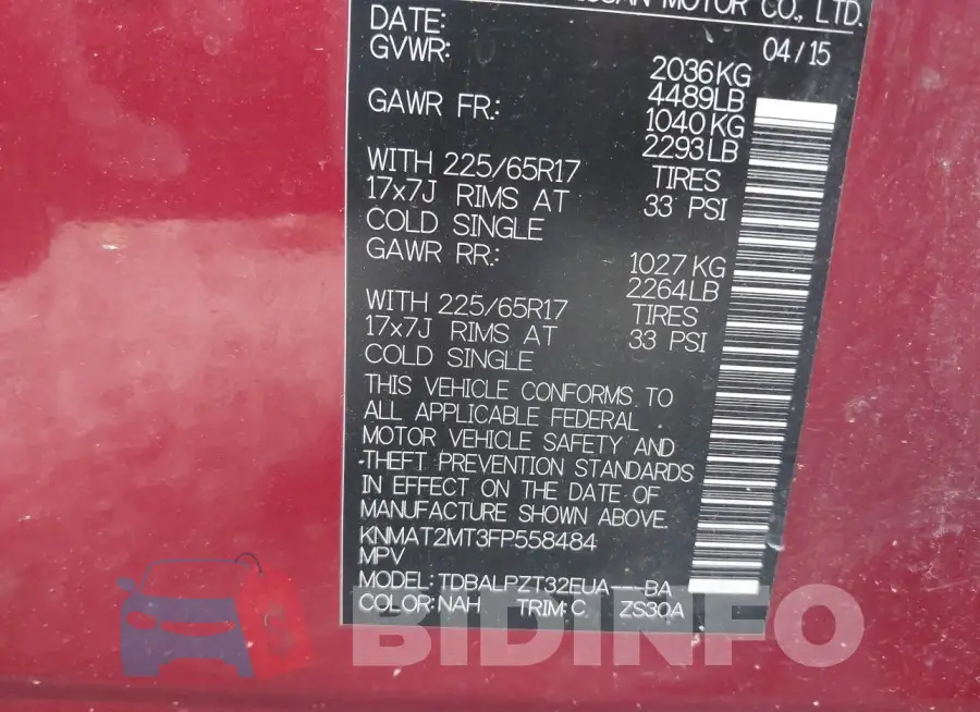 KNMAT2MT3FP558484 Photo# 9