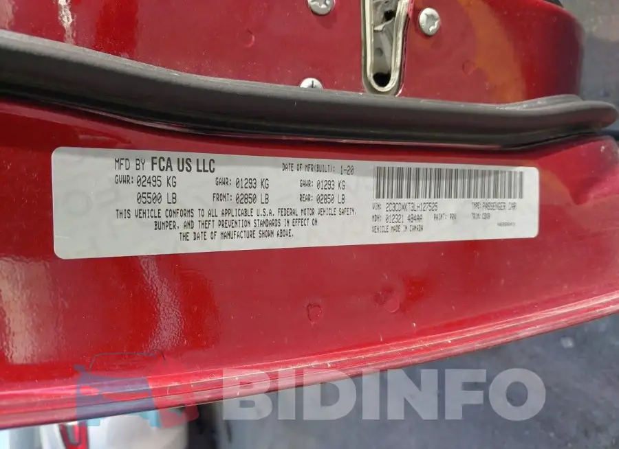 2C3CDXKT3LH127525 Photo# 9