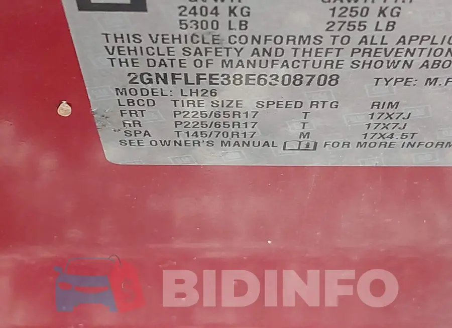 2GNFLFE38E6308708 Photo# 9