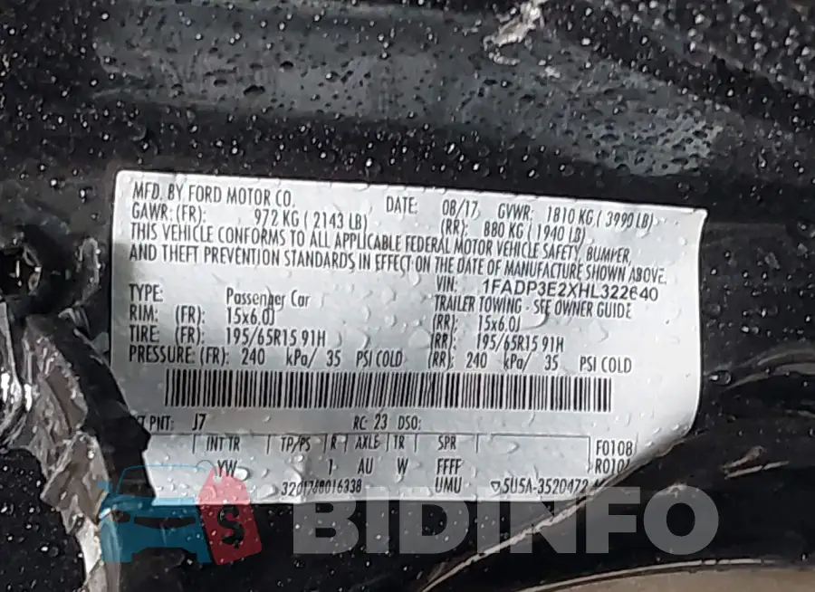 1FADP3E2XHL322640 Photo# 9