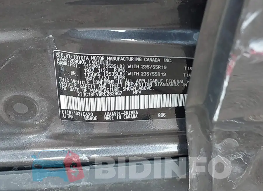 2T3C1RFV8RC282867 Photo# 9