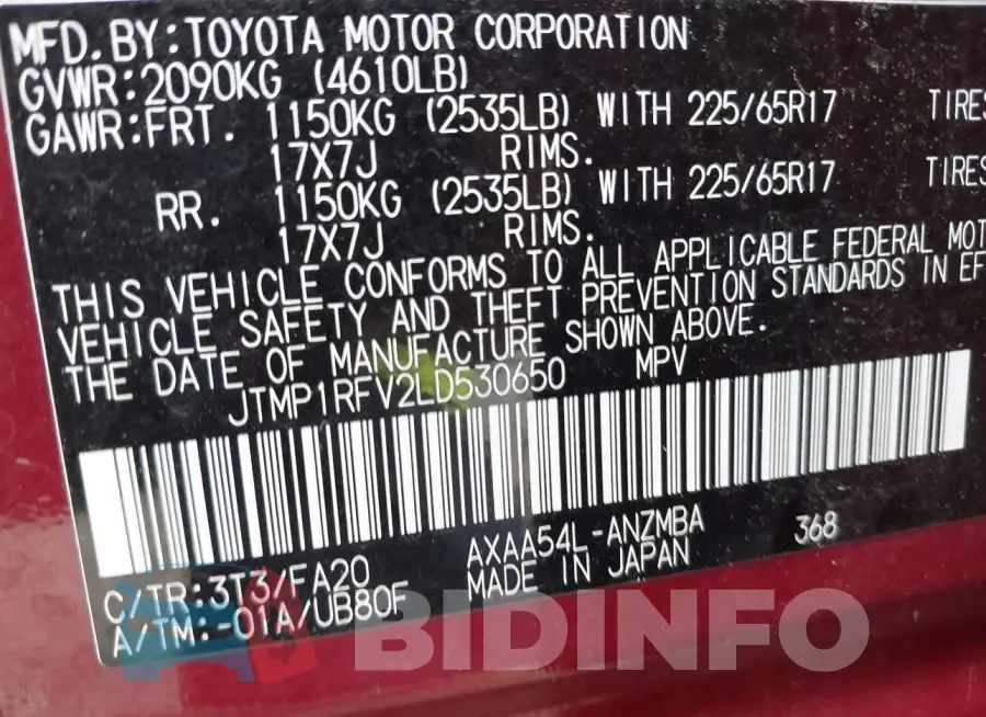 JTMP1RFV2LD530650 Photo# 17