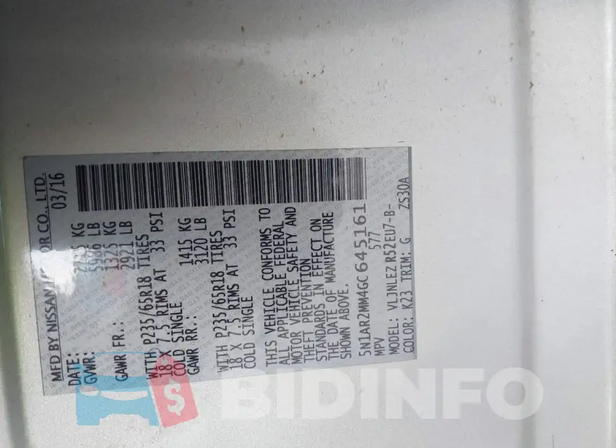 5N1AR2MM4GC645161 Photo# 9