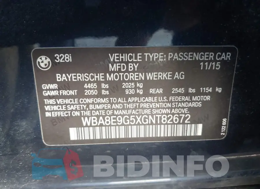 WBA8E9G5XGNT82672 Photo# 9