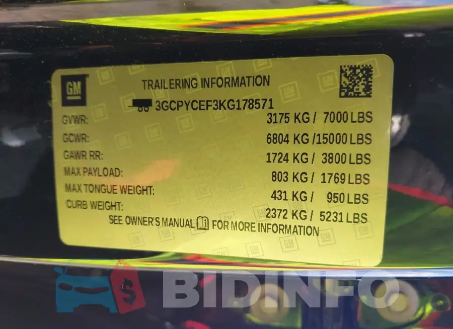 3GCPYCEF3KG178571 Photo# 9