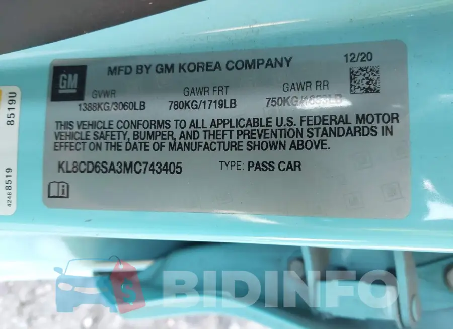 KL8CD6SA3MC743405 Photo# 9