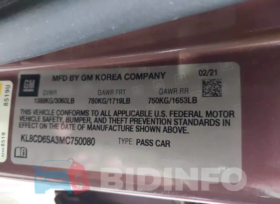 KL8CD6SA3MC750080 Photo# 9