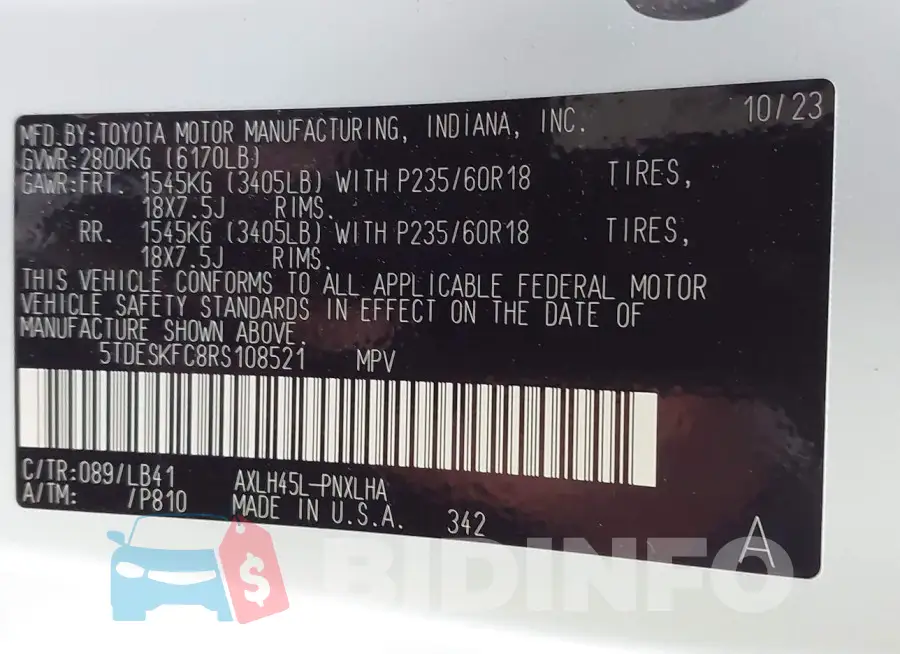 5TDESKFC8RS108521 Photo# 9