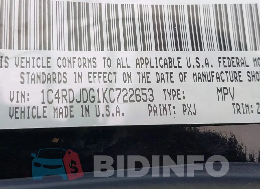 1C4RDJDG1KC722653 Photo# 9