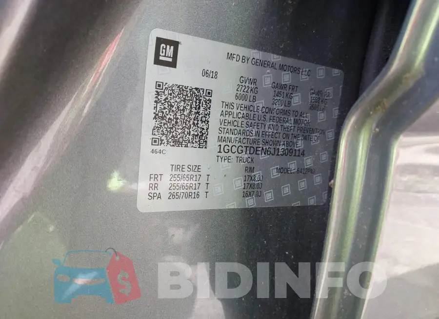 1GCGTDEN6J1309114 Photo# 9