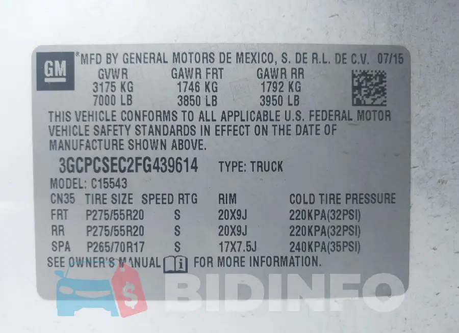 3GCPCSEC2FG439614 Photo# 9