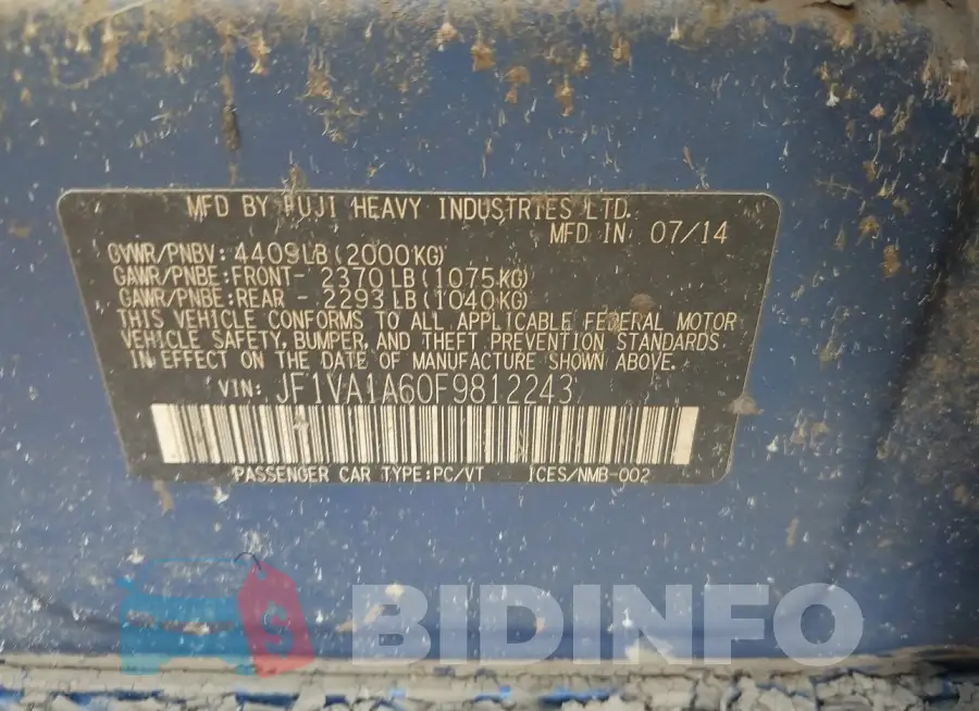 JF1VA1A60F9812243 Photo# 9