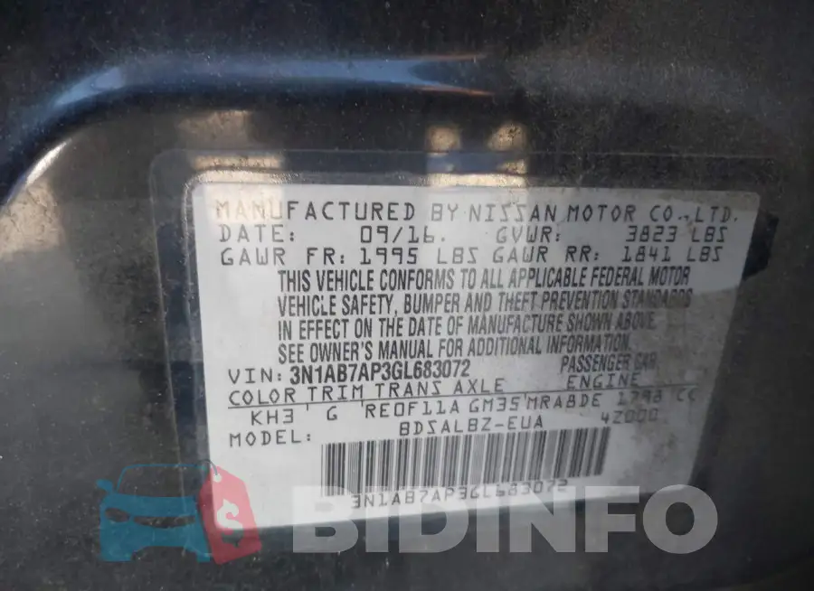 3N1AB7AP3GL683072 Photo# 9