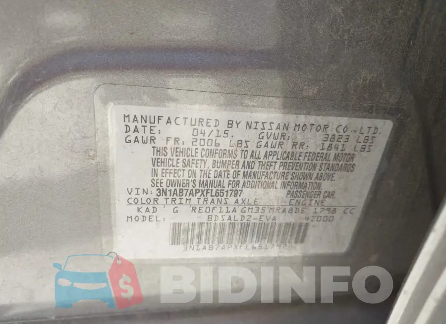 3N1AB7APXFL651797 Photo# 9