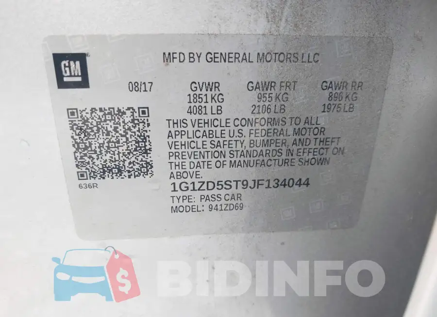1G1ZD5ST9JF134044 Photo# 9