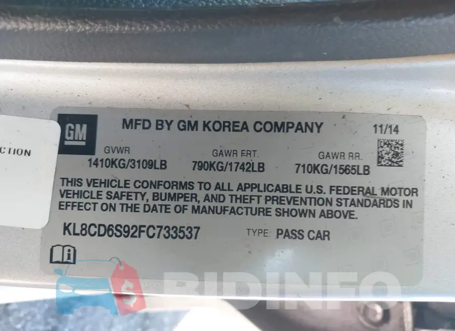 KL8CD6S92FC733537 Photo# 9