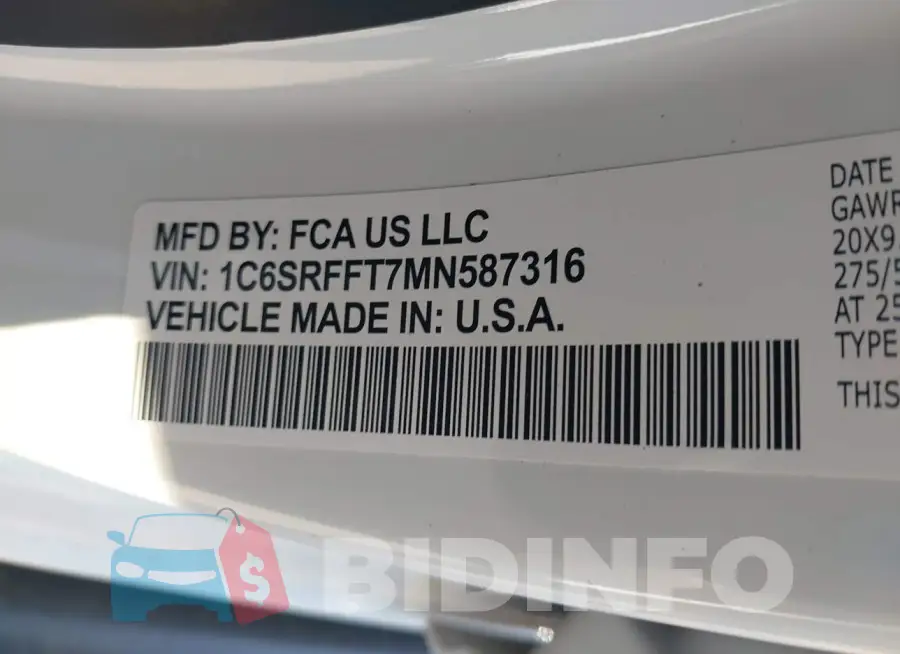 1C6SRFFT7MN587316 Photo# 9