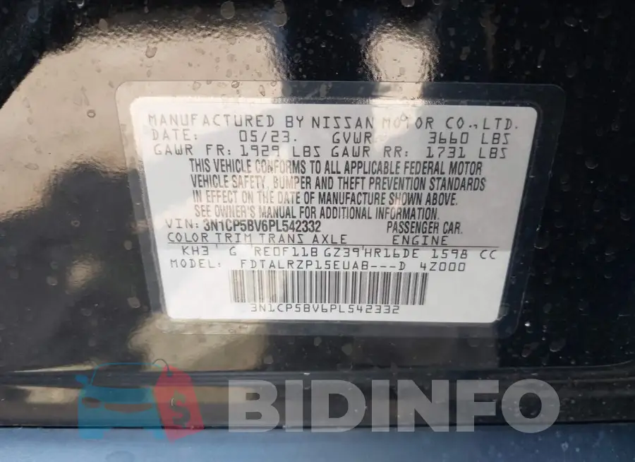 3N1CP5BV6PL542332 Photo# 9