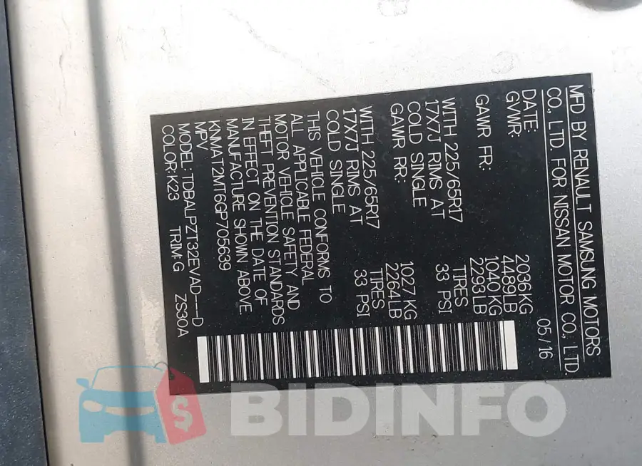 KNMAT2MT6GP705639 Photo# 9
