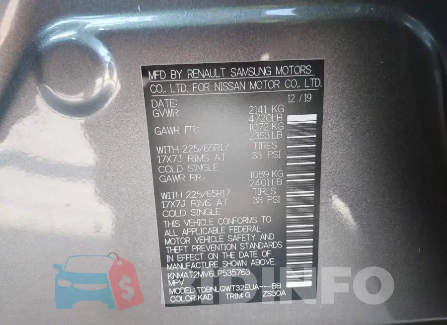 KNMAT2MV6LP535763 Photo# 9