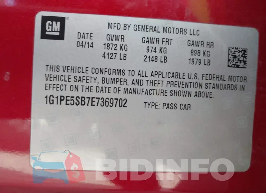 1G1PE5SB7E7369702 Photo# 9
