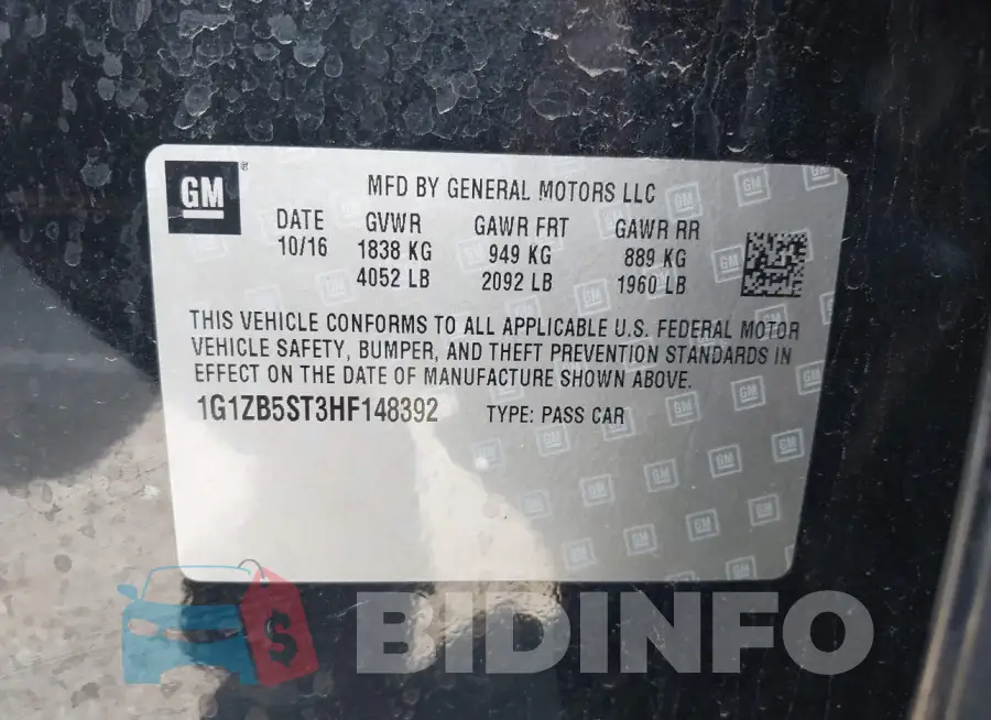 1G1ZB5ST3HF148392 Photo# 9