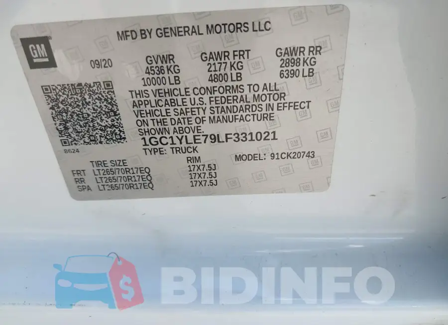 1GC1YLE79LF331021 Photo# 9
