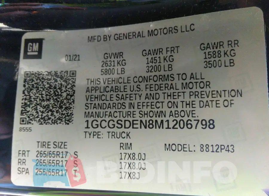 1GCGSDEN8M1206798 Photo# 9