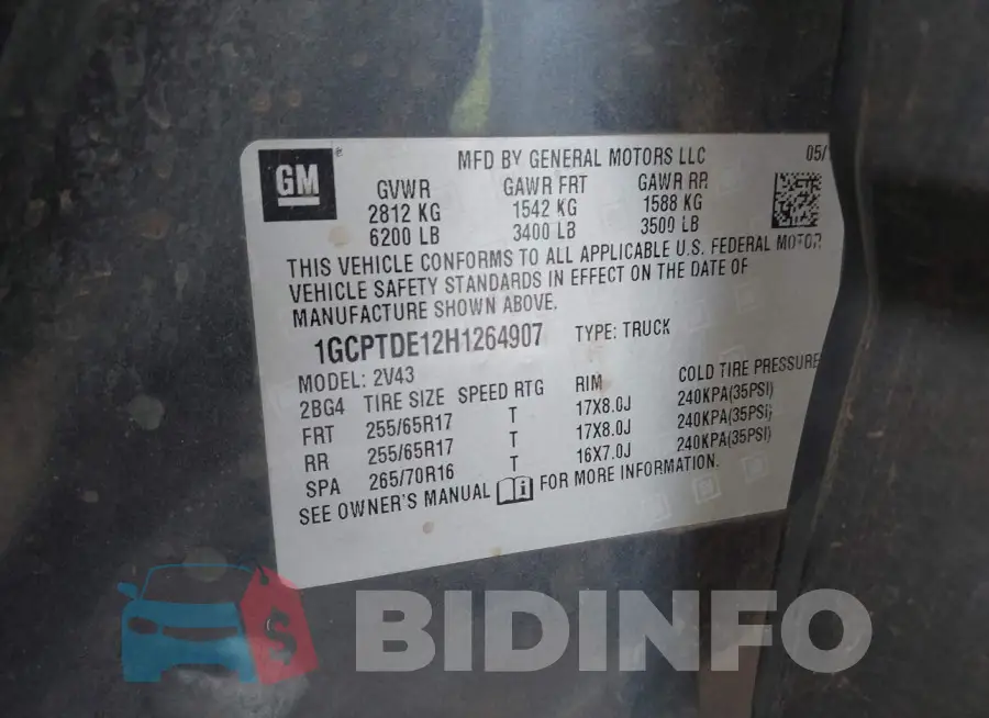 1GCPTDE12H1264907 Photo# 9