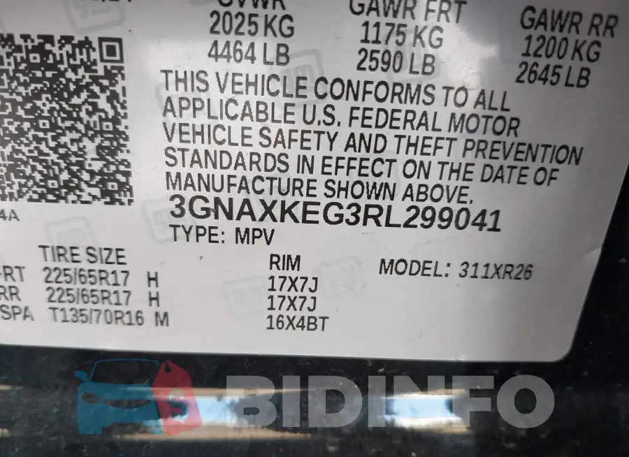 3GNAXKEG3RL299041 Photo# 9
