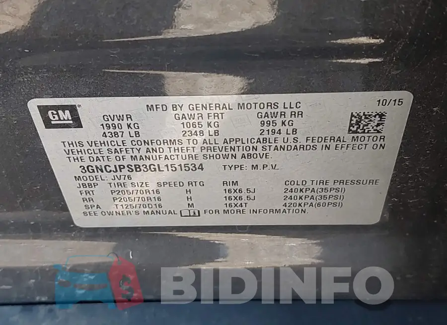 3GNCJPSB3GL151534 Photo# 9