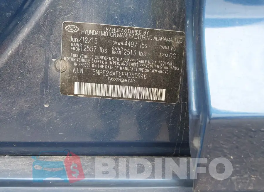 5NPE24AF6FH250946 Photo# 9