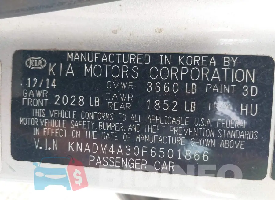 KNADM4A30F6501866 Photo# 9