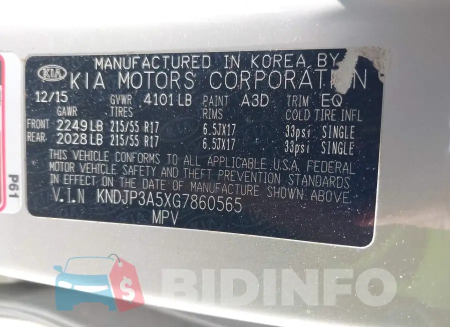KNDJP3A5XG7860565 Photo# 9