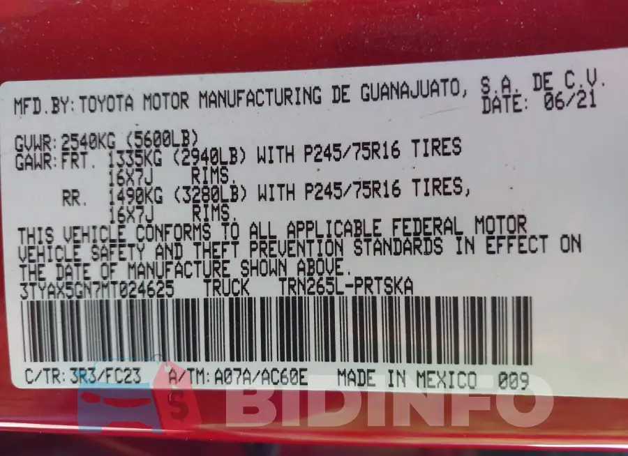 3TYAX5GN7MT024625 Photo# 9