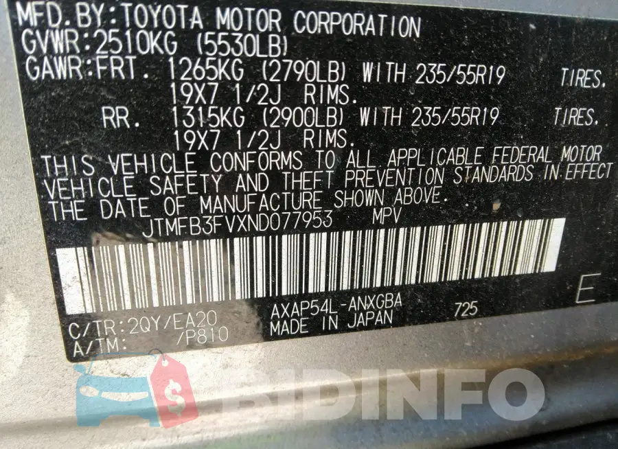 JTMFB3FVXND077953 Photo# 9