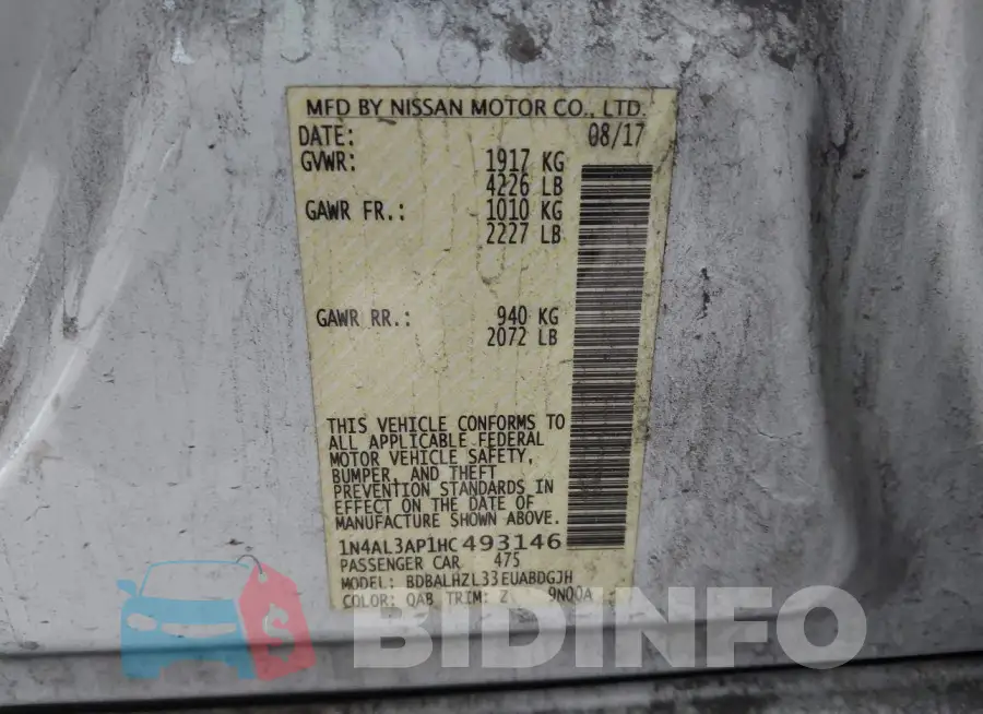 1N4AL3AP1HC493146 Photo# 9