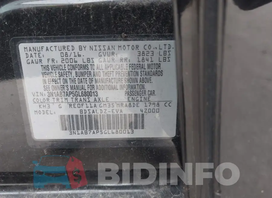 3N1AB7AP5GL680013 Photo# 9