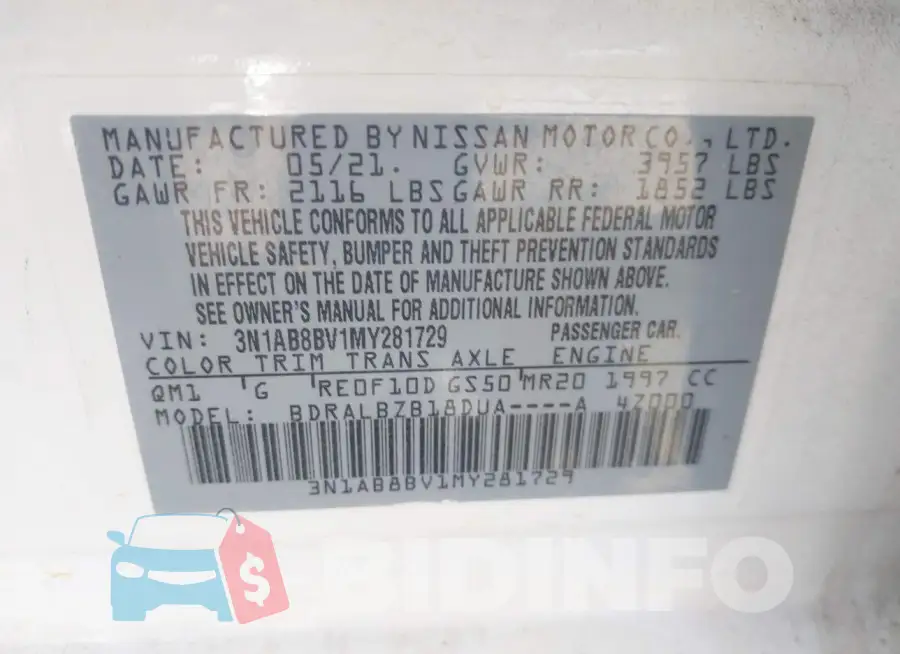 3N1AB8BV1MY281729 Photo# 9