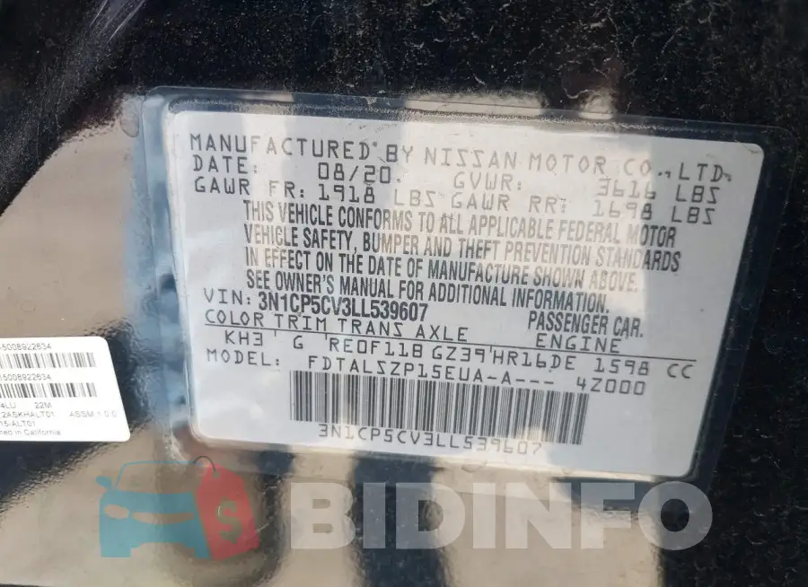 3N1CP5CV3LL539607 Photo# 9