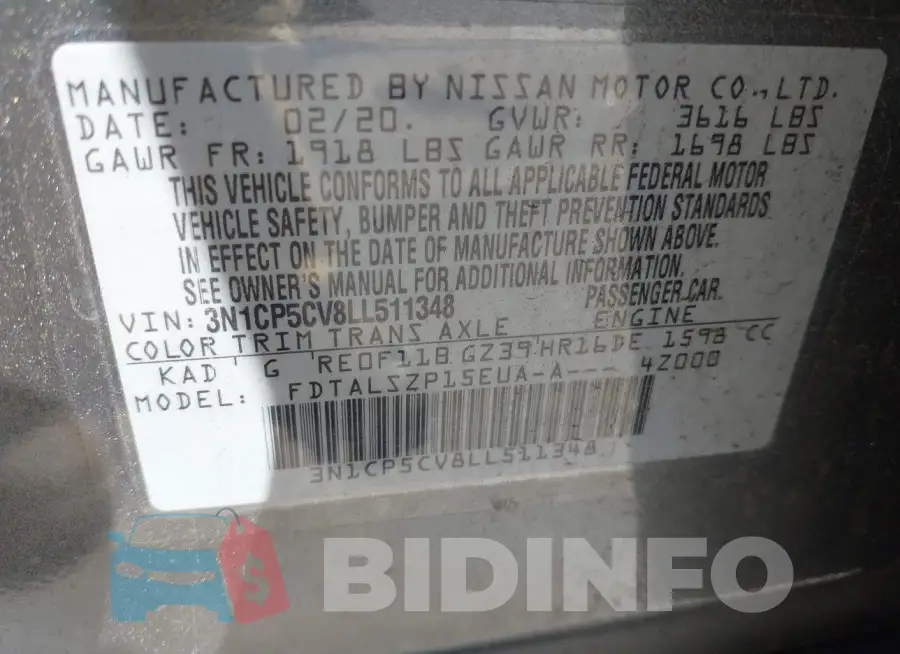 3N1CP5CV8LL511348 Photo# 9