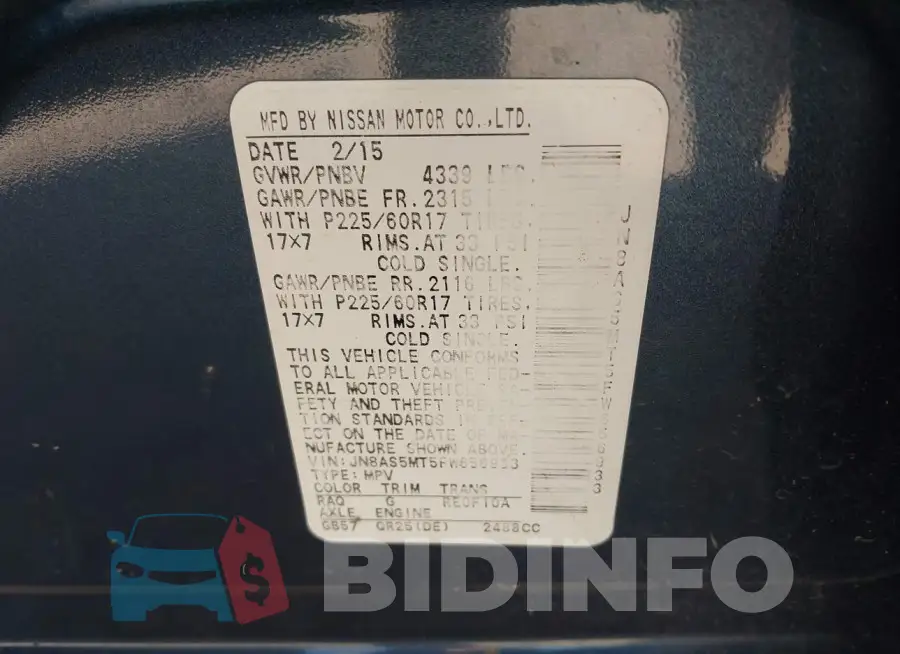 JN8AS5MT5FW656933 Photo# 9