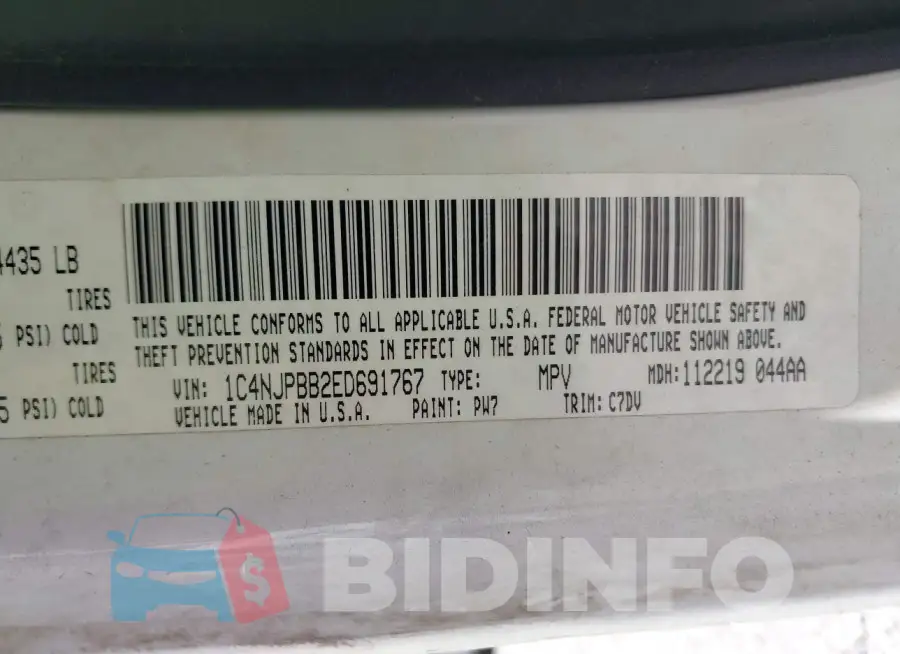 1C4NJPBB2ED691767 Photo# 9